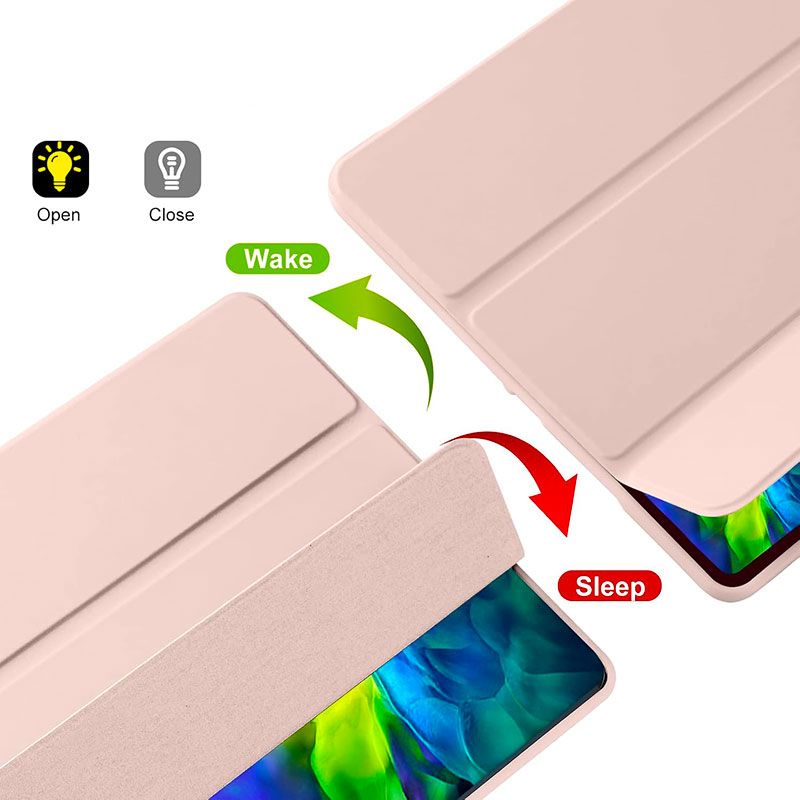 Funda tipo Smart Cover para iPad 10.2 / 10.5 con ranura para lápiz (Rosa)