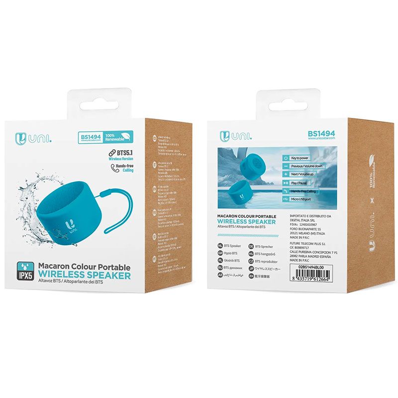 Altavoz Bluetooth resistente al agua BS1494 Azul