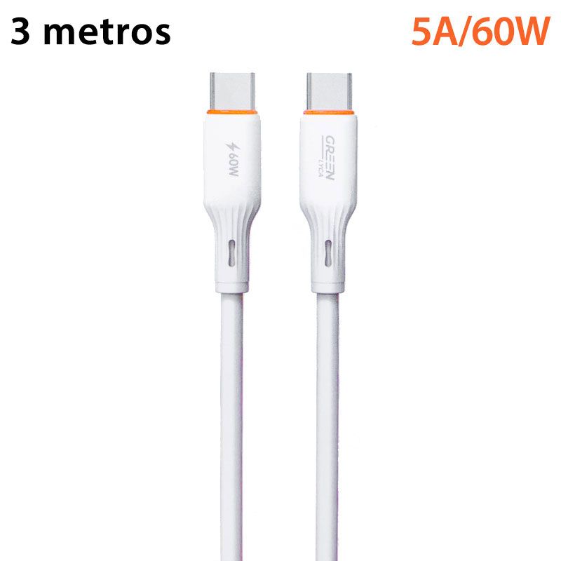 Cable Tipo C a Tipo C de 3 Metros 5A PD 60W