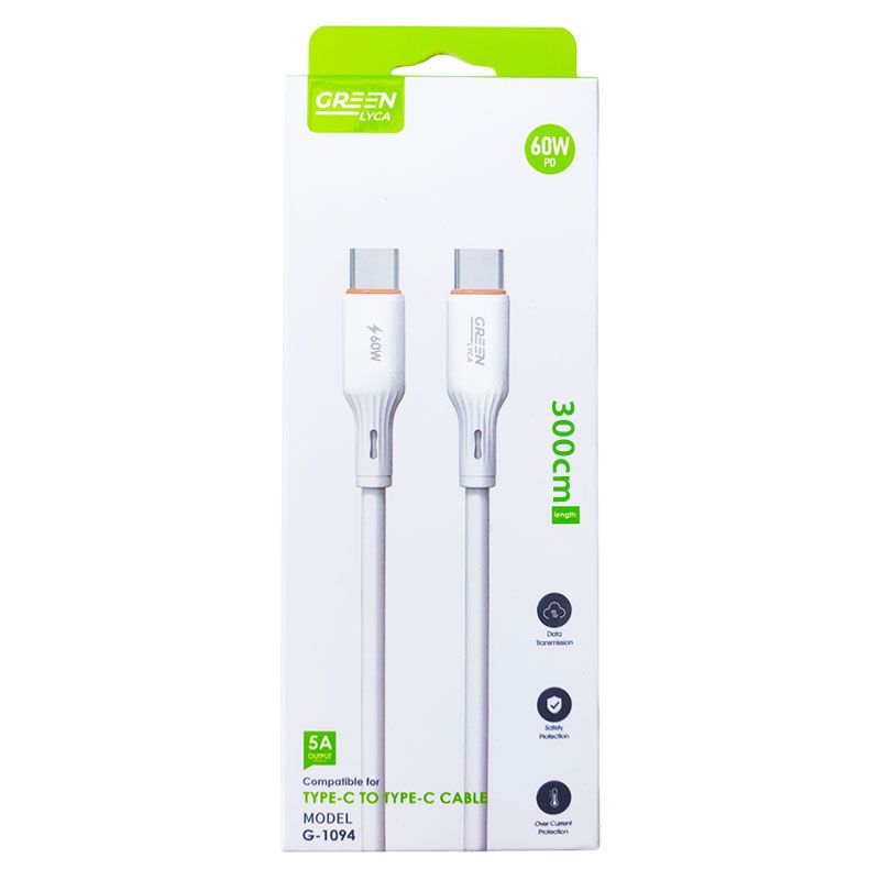 Cable Tipo C a Tipo C de 3 Metros 5A PD 60W