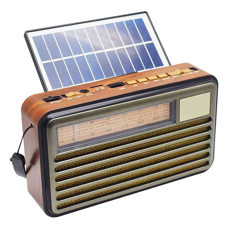 Radio Solar FM/AM/SW con linterna y Bluetooth