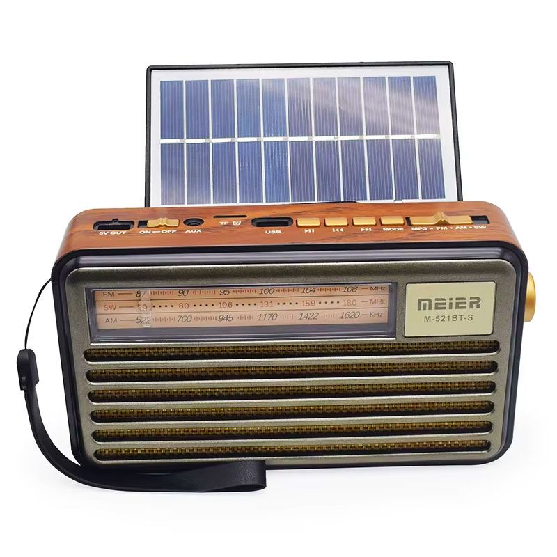 Radio Solar FM/AM/SW con linterna y Bluetooth