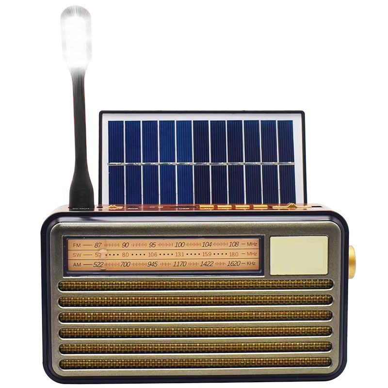 Radio Solar FM/AM/SW con linterna y Bluetooth
