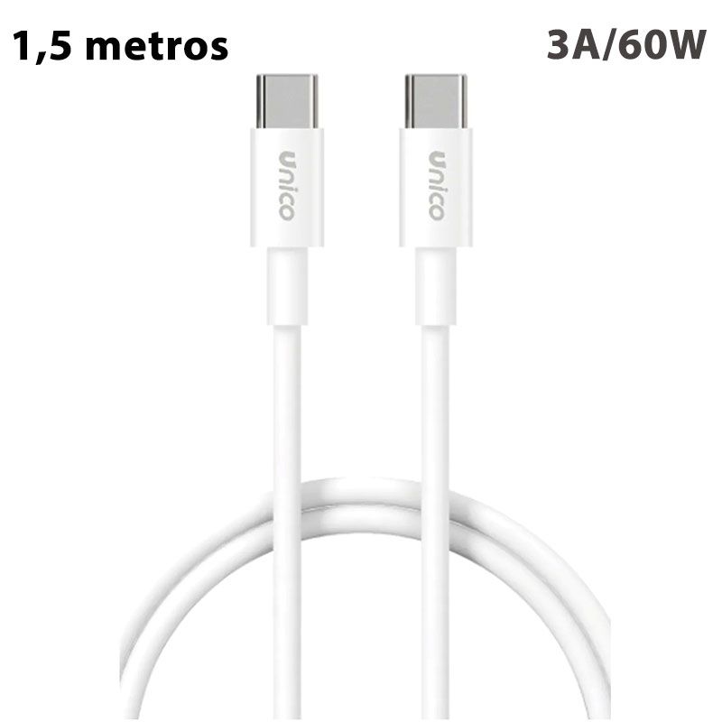Cable USB Tipo C a Tipo C de 60W y 1.5 Metros