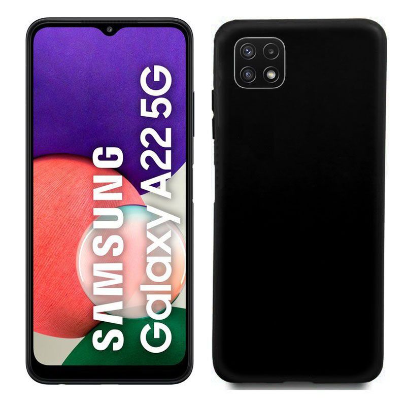 Funda negra para Samsung Galaxy A22 5G de silicona