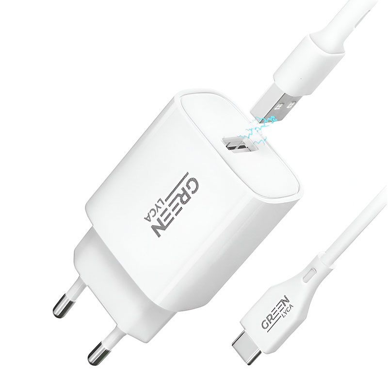 Cargador Usb a Usb C para móvil y tablet Carga rápida 3.6A 18W QC 3.0
