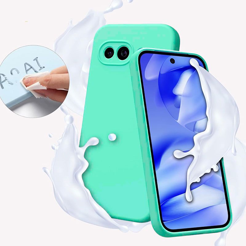 Funda Verde Menta de silicona suave para Google Pixel 9a