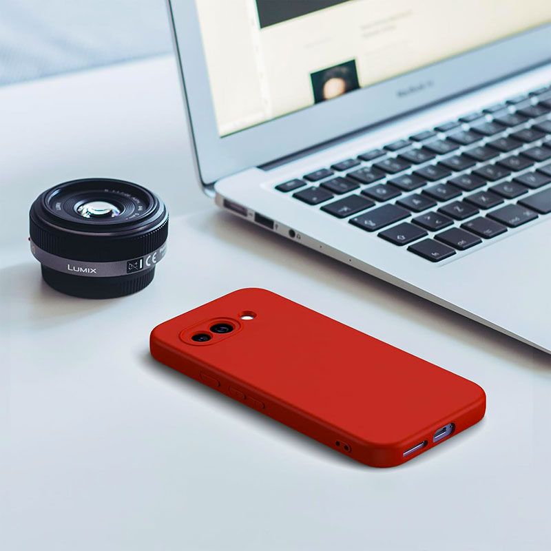 Funda Roja de silicona suave para Google Pixel 9a