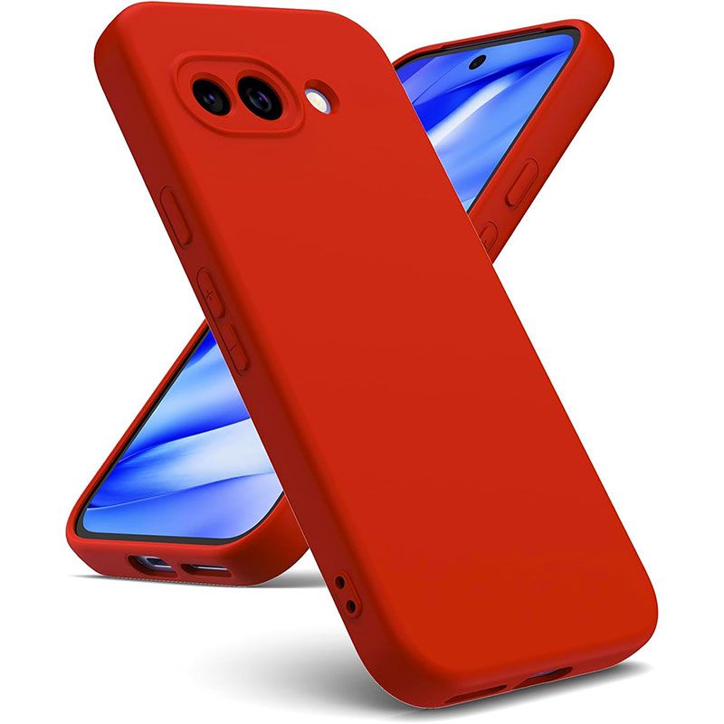 Funda Roja de silicona suave para Google Pixel 9a