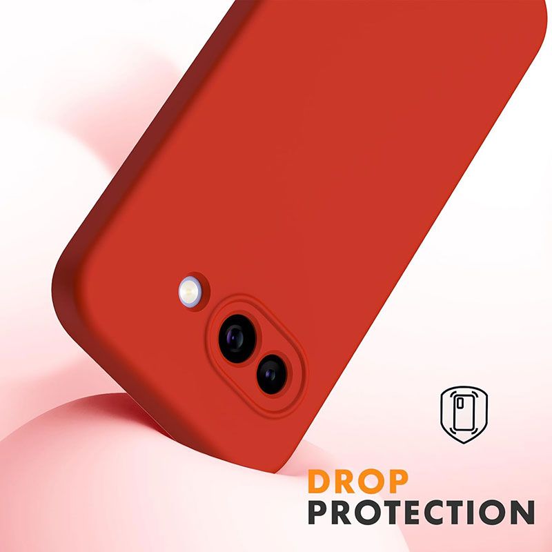 Funda Roja de silicona suave para Google Pixel 9a