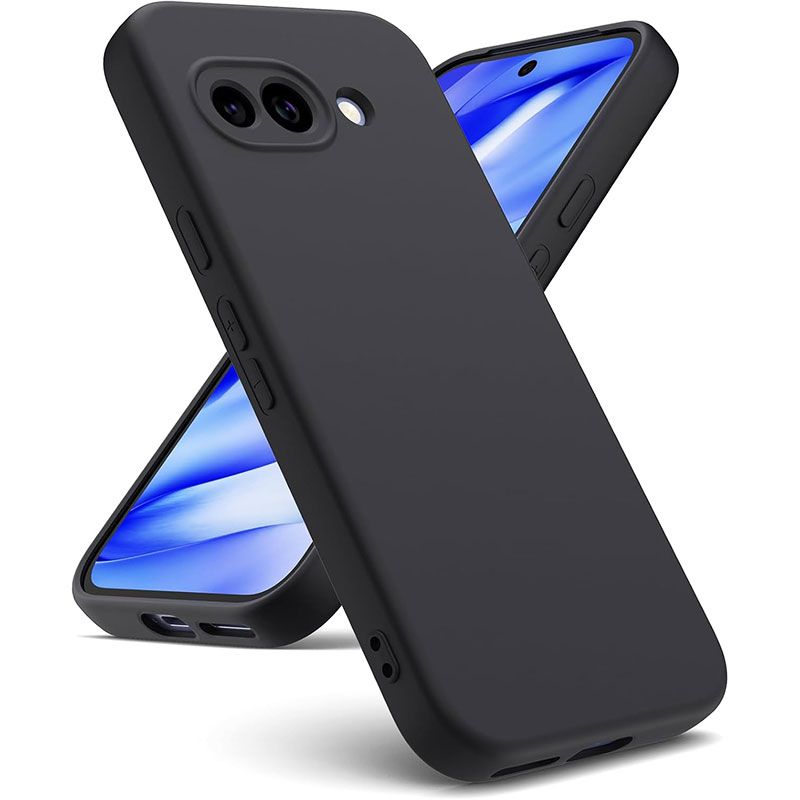 Funda Negra de silicona suave para Google Pixel 9a