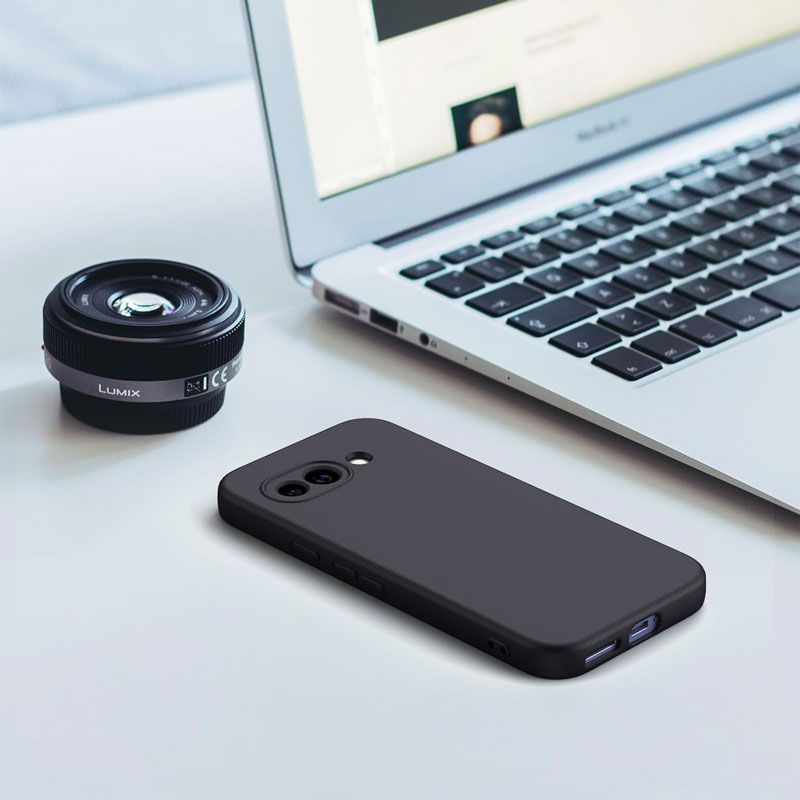 Funda Negra de silicona suave para Google Pixel 9a