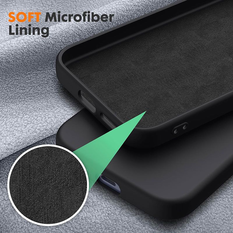 Funda Negra de silicona suave para Google Pixel 9a