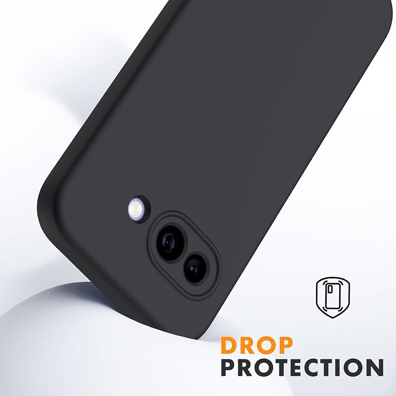 Funda Negra de silicona suave para Google Pixel 9a