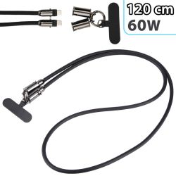 Cordón + Cable de carga rápida Tipo C a Tipo C 60W