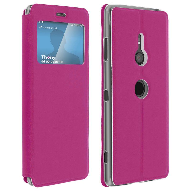 Funda con Tapa y Ventana para Sony Xperia XZ3 Rosa