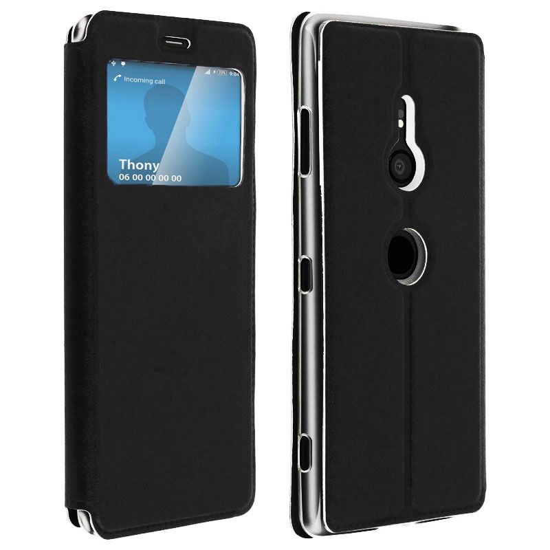 Funda con Tapa y Ventana para Sony Xperia XZ3 Negro