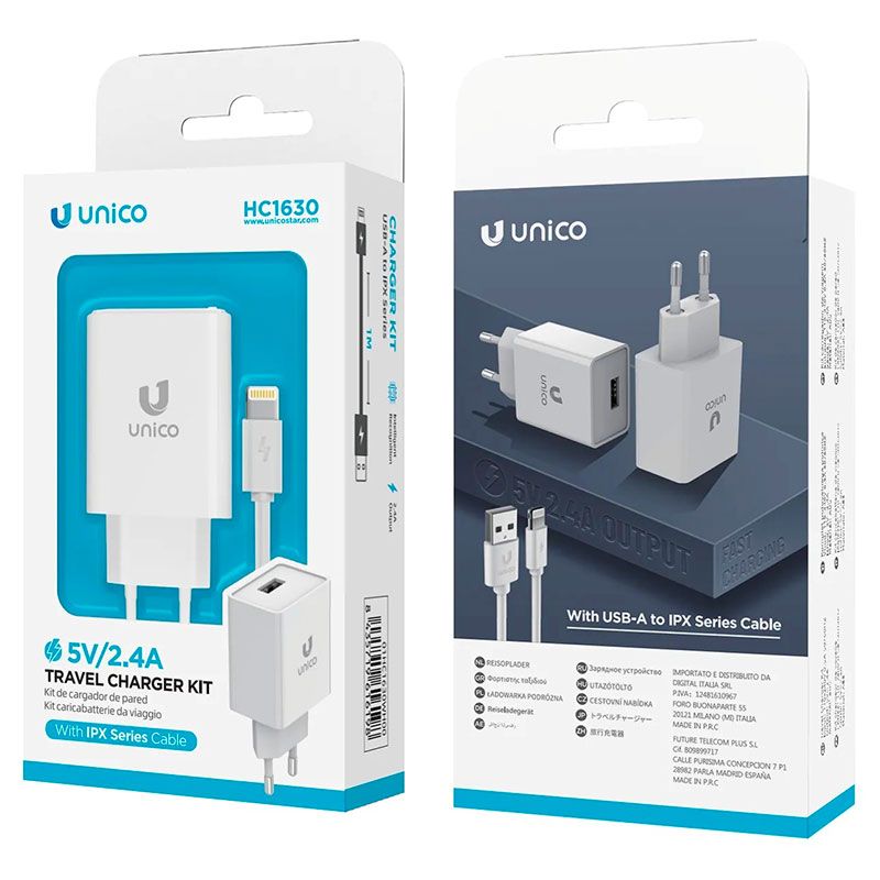Cargador para iPhone y iPad USB 2.4A con cable Lightning