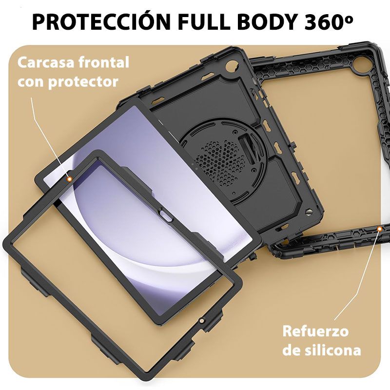 Funda Full Body con asa y protector - Samsung Galaxy Tab A9 Plus