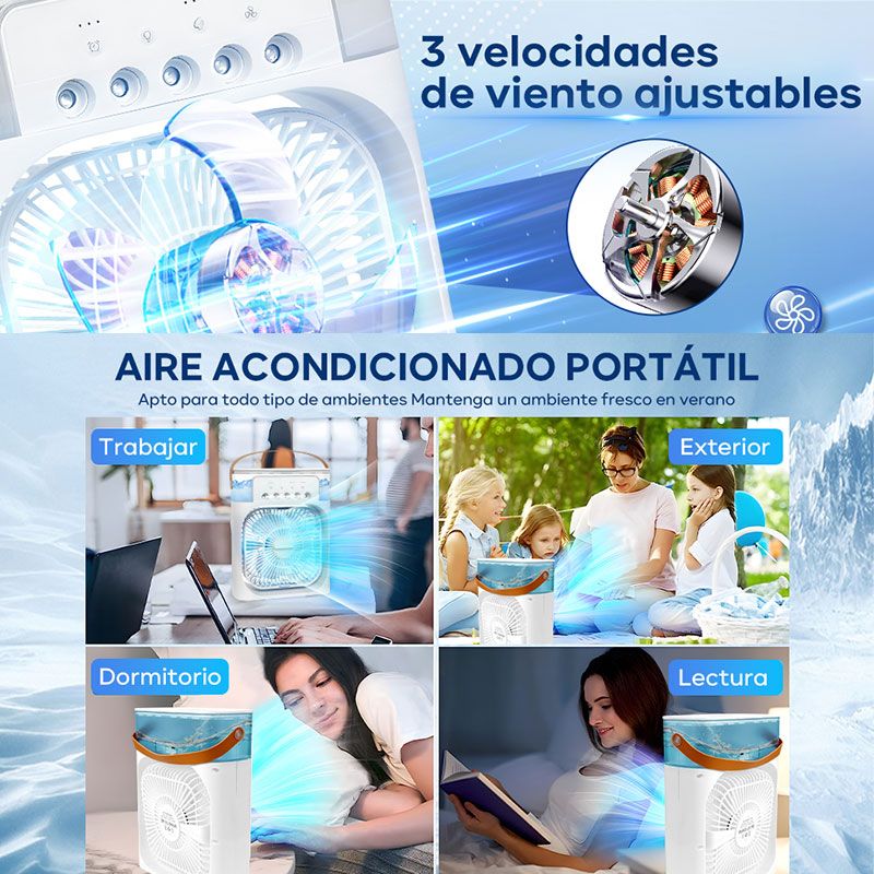 Ventilador con nebulizador y luces LED de ambiente GL69442