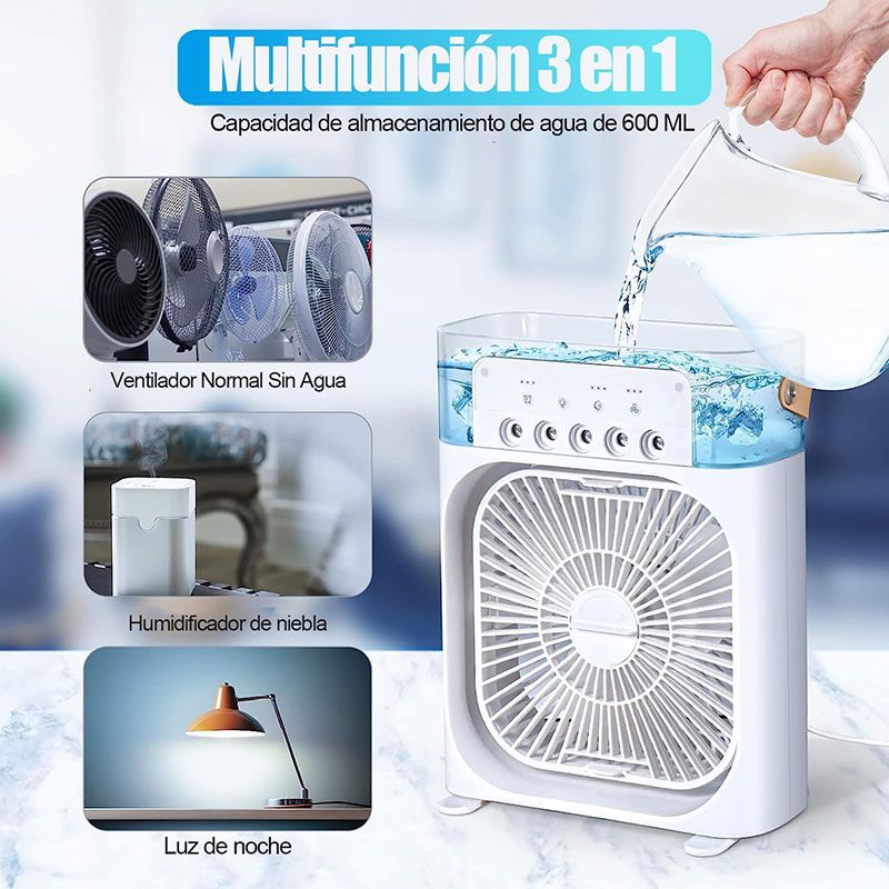 Ventilador con nebulizador y luces LED de ambiente GL69442
