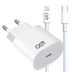 Cargador USB C PD30W de Carga Rápida + Cable USB C a Lightning