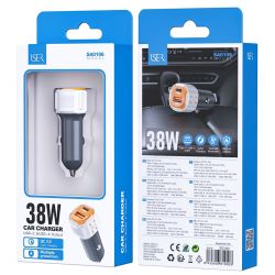 Cargador de coche 38W USB + USB C SA0106