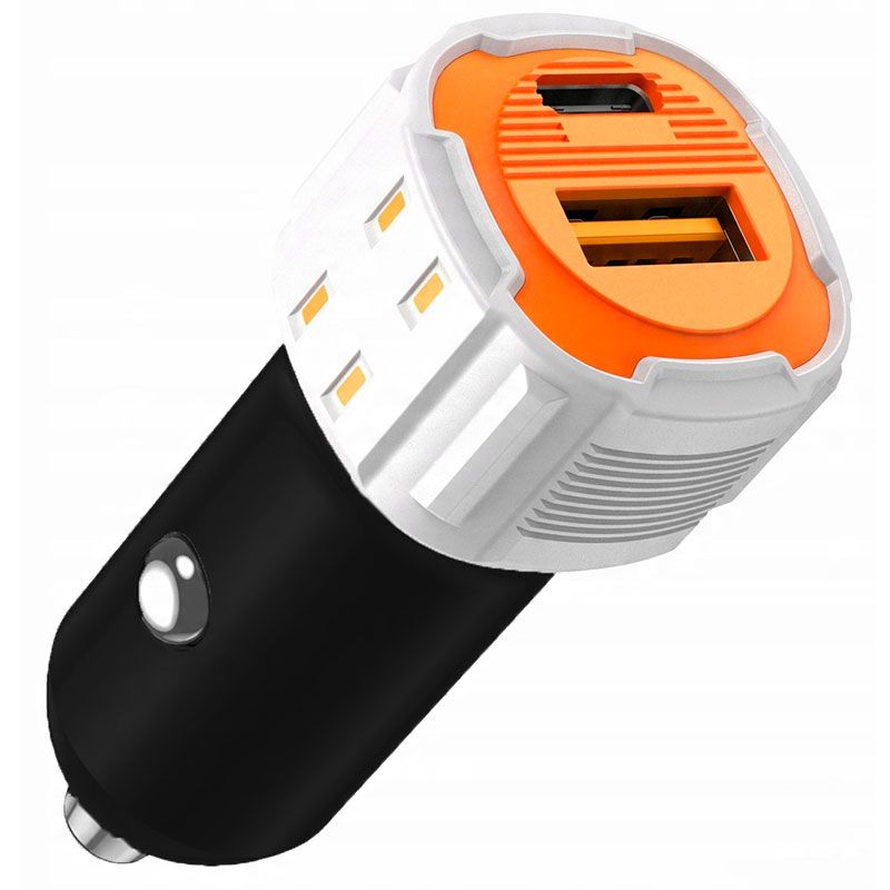 Cargador de coche 38W USB + USB C con Cable Tipo C SA0107