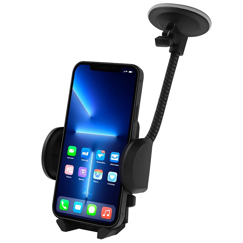 Soporte de móvil para coche con brazo largo y ventosa