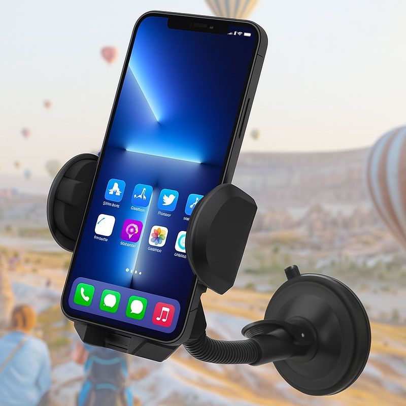 Soporte de móvil para coche con brazo largo y ventosa