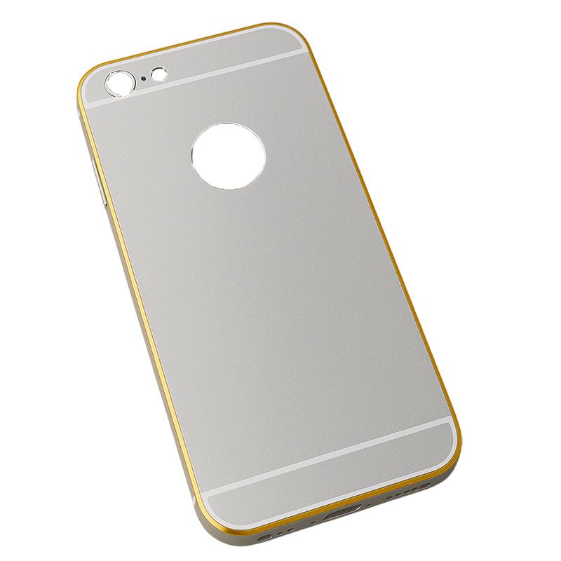 Funda Premium con Bumper Metálico para iPhone 6 / 6S Plata