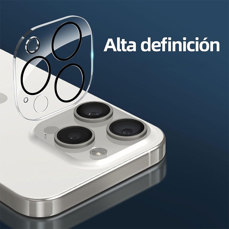 Protector cámara para iPhone 15 Pro / Max de cristal templado