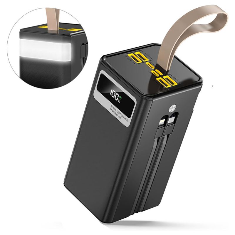 Batería Portátil de 60000 mAh con linterna y 7 puertos