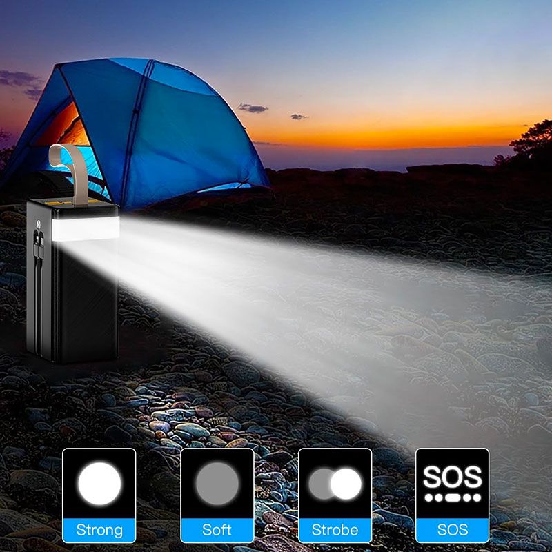 Batería Portátil de 60000 mAh con linterna y 7 puertos