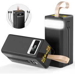 Batería Portátil de 60000 mAh con linterna y 7 puertos