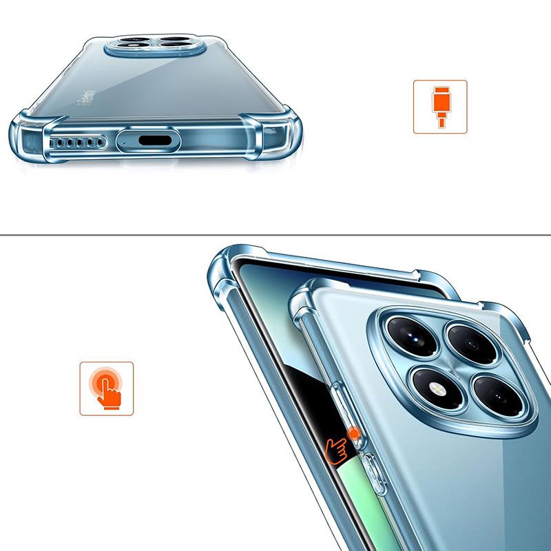 Funda con esquinas reforzadas para Xiaomi Redmi Note 14 Pro (4G)