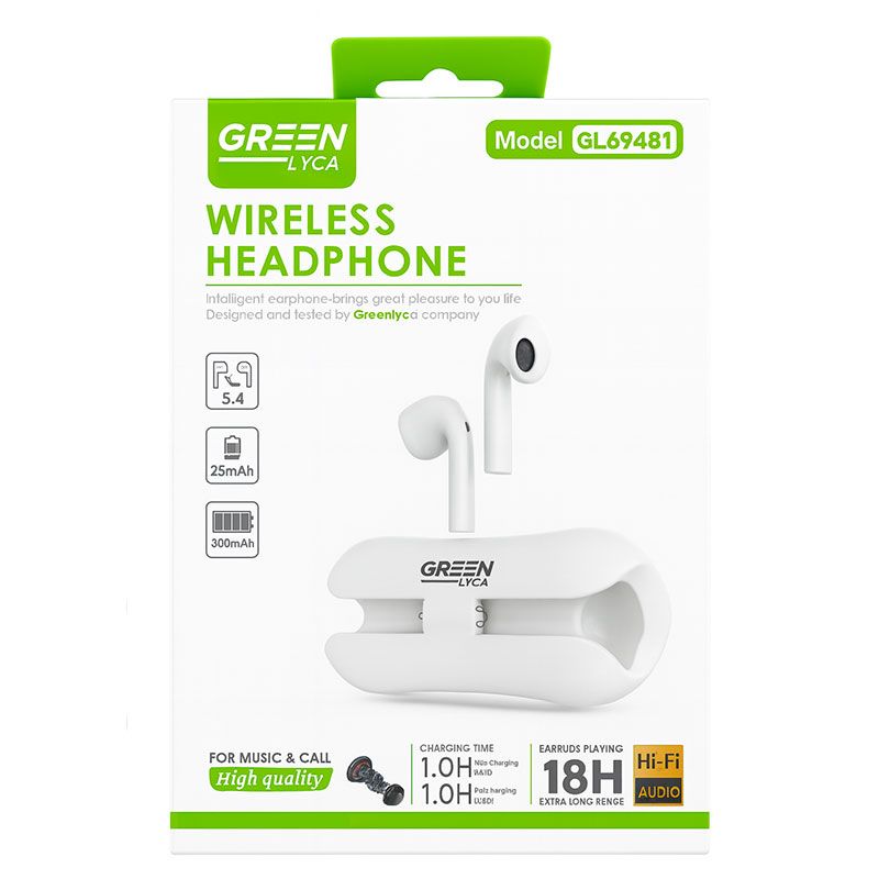 Auriculares Inalámbricos Green Lyca GL69481 con estuche de carga