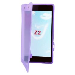 Funda Clear Flip con Tapa de TPU para Sony Xperia Z2 Morado