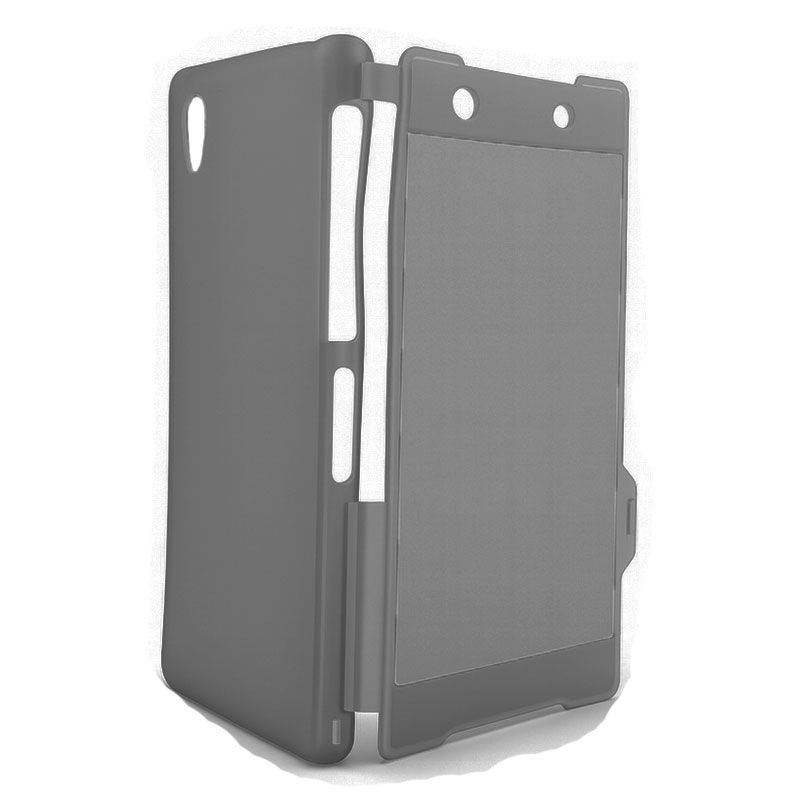 Funda Clear Flip con Tapa de TPU para Sony Xperia Z2 Negro