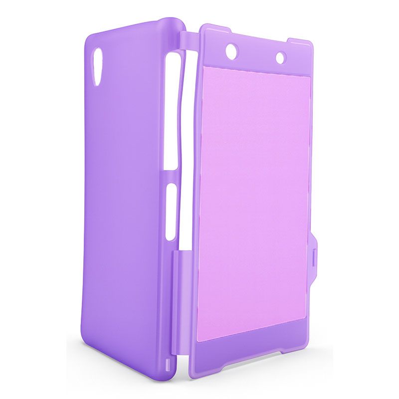 Funda Clear Flip con Tapa de TPU para Sony Xperia Z2 Morado