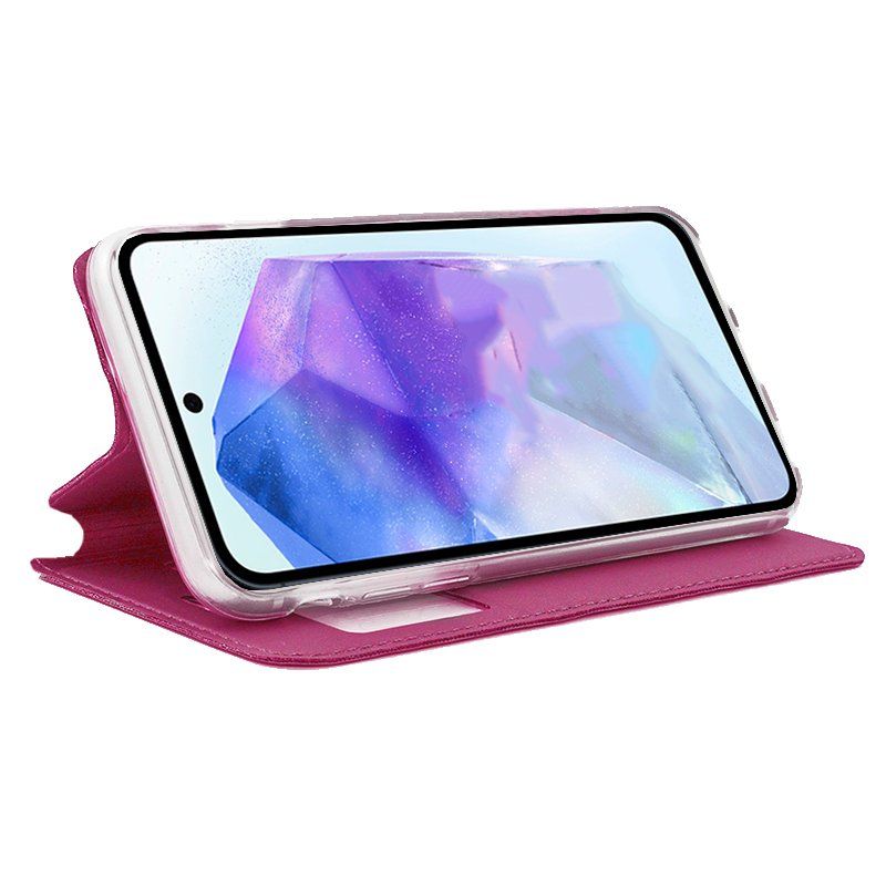 Funda con Tapa y Ventana para Samsung Galaxy A55 5G rosa