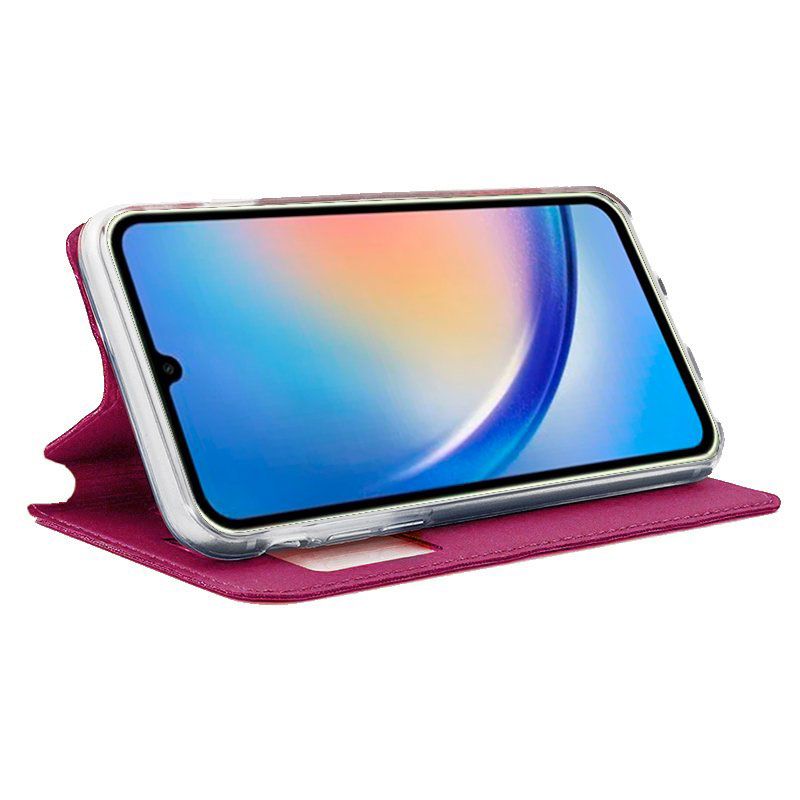 Funda con Tapa y Ventana para Samsung Galaxy A34 5G rosa