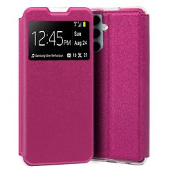 Funda con Tapa y Ventana para Samsung Galaxy A34 5G rosa