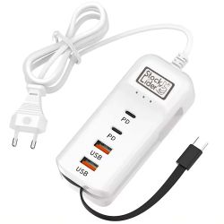 Regleta USB Tipo C y USB de 60W 4 + 1 con carga rápida