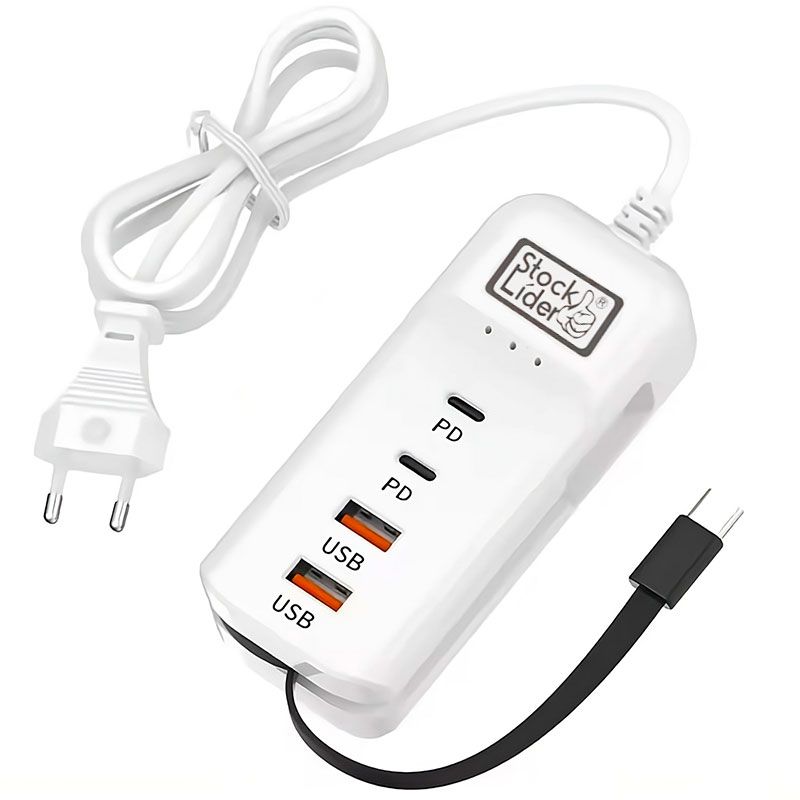 Regleta USB Tipo C y USB de 60W 4 + 1 con carga rápida