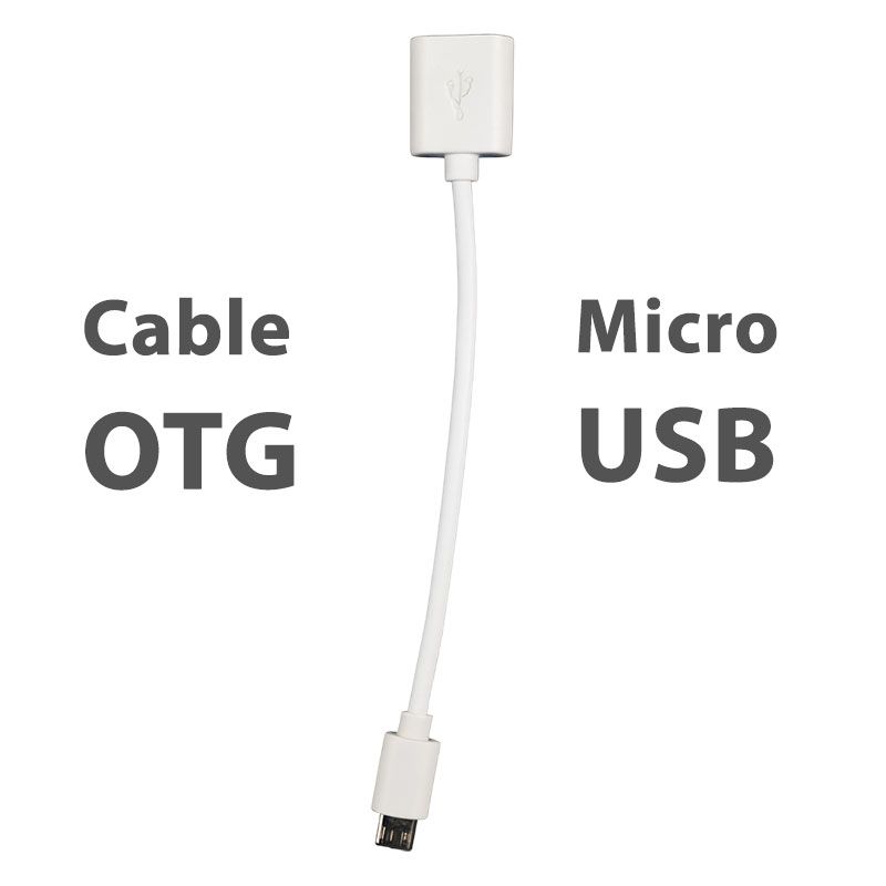 Cable OTG Blanco Micro Usb a USB para Móvil y Tablet Android
