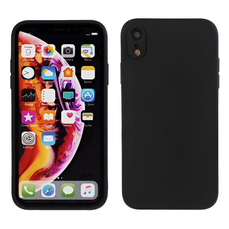 Funda Negra de Silicona Suave para iPhone XR