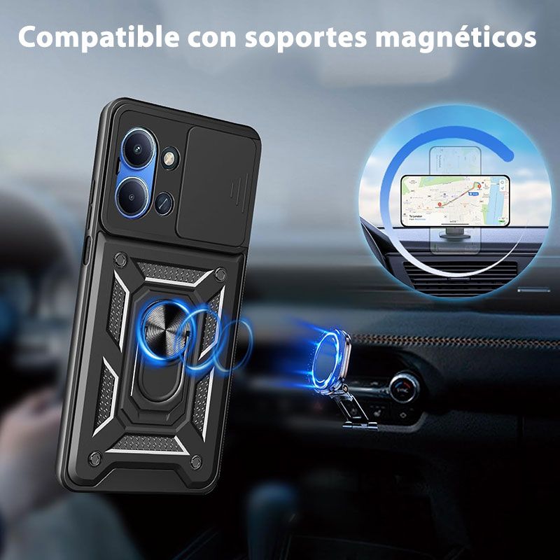 Funda Slide Armor con anillo para Xiaomi Redmi 15C