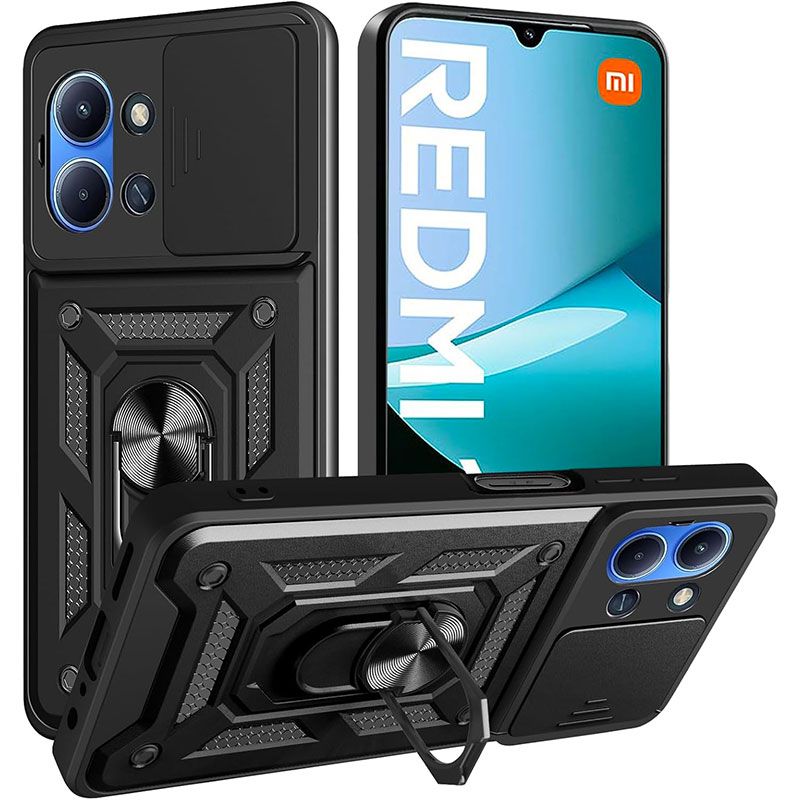 Funda Slide Armor con anillo para Xiaomi Redmi 15C