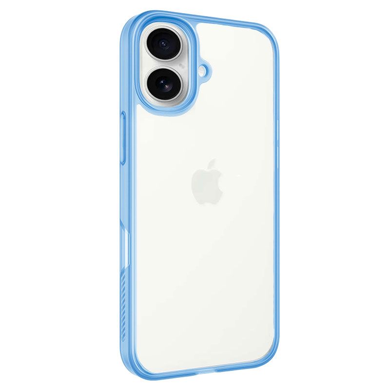 Funda Transparente con Borde Azul para iPhone 16